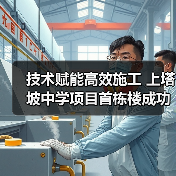 技术赋能高效施工 上塔坡中学项目首栋楼成功封顶(图2) 技术赋能高效施工 上塔坡中学项目首栋楼成功封顶(图2)