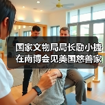 国家文物局局长励小捷在南博会见美国慈善家贝林