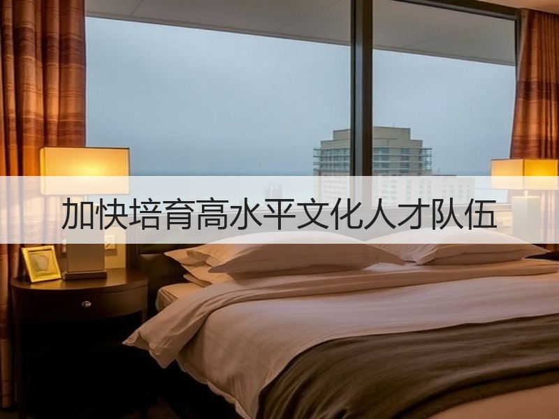 加快培育高水平文化人才队伍