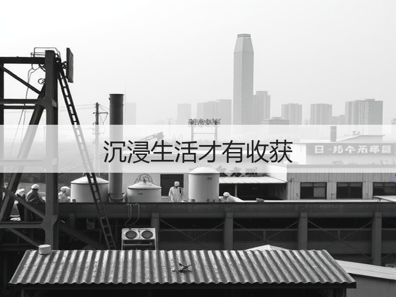 沉浸生活才有收获