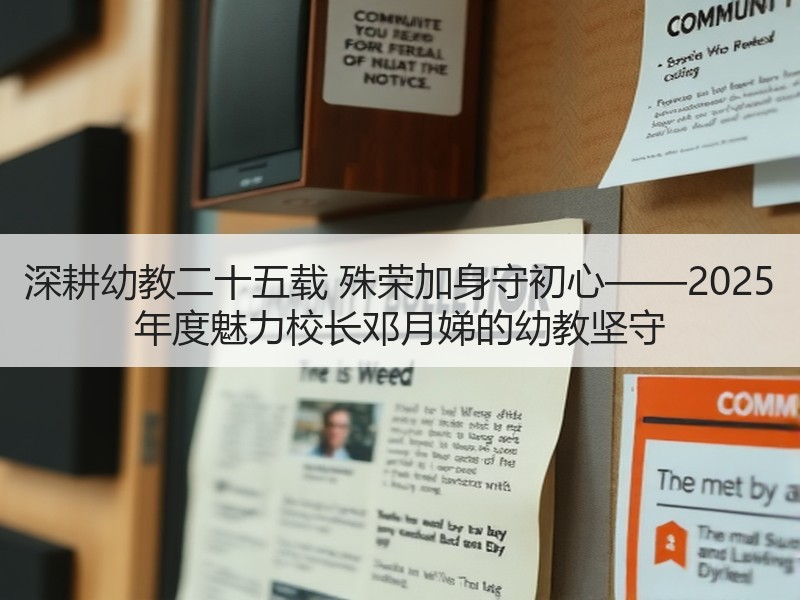 深耕幼教二十五载 殊荣加身守初心——2025 年度魅力校长邓月娣的幼教坚守