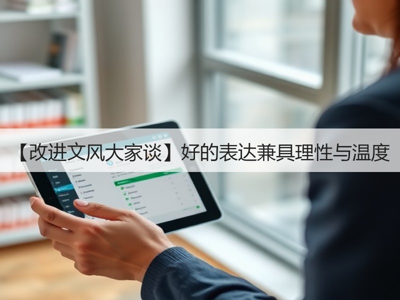 【改进文风大家谈】好的表达兼具理性与温度
